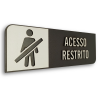 Placa de Sinalização Indicativa em MDF Efeito 3D - Acesso Restrito